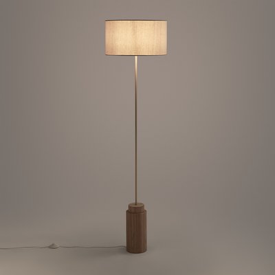 Lámpara de pie de roble, metal y lino, Idna LA REDOUTE INTERIEURS