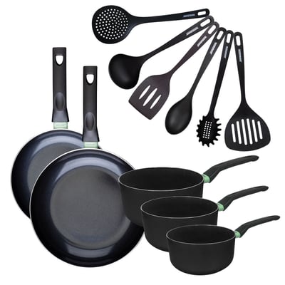 Batterie 2 poêles 24/28cm + 3 casseroles 16/18/20cm BRANDAO FACKELMANN