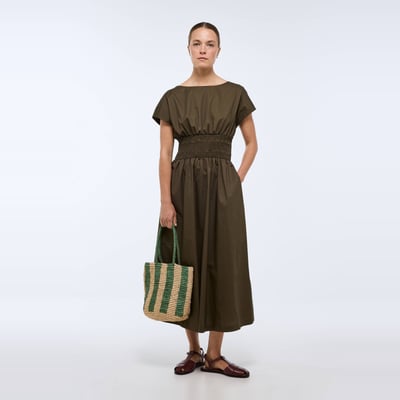 Robe midi cintrée en coton BIO GOTS MONOPRIX