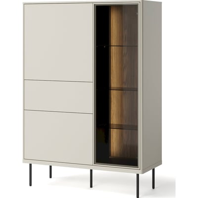 Vitrine haute EPIRO en bois avec éclairage LED RECOLLECTION