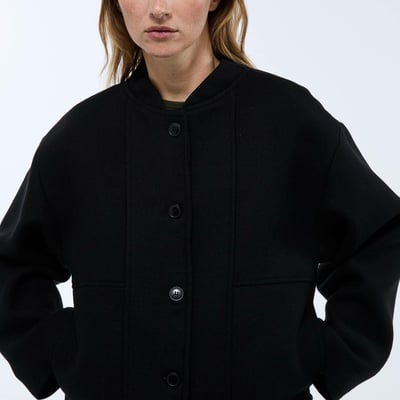 Blouson uni boutonné contenant de la laine MONOPRIX