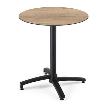 Table de jardin bistrot ronde inclinable en aluminium et HPL 4 personnes Ø70 cm, OPERA OVIALA