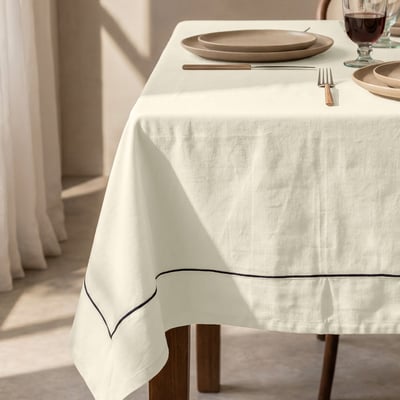 Nappe coton/lin unie SOFT DYED SENSEI MAISON
