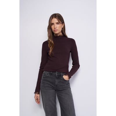PULL EN MAILLE CÔTELÉE AVEC DENTELLE SALSA JEANS