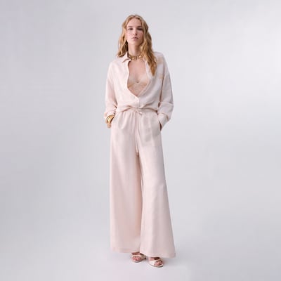 Pantalon en Jacquard avec Dentelle Valencienne LIU JO