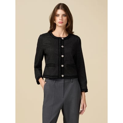 Veste Femme Style Tweed Bleue Luella UK - Taille 8, Neuf Sans étiquettes, Coupe Ajustée En Laine !