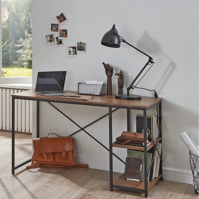 Bureau en métal + bois, 2 niches TERRE DE NUIT