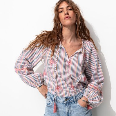Blouse rayée brodée PROMOD