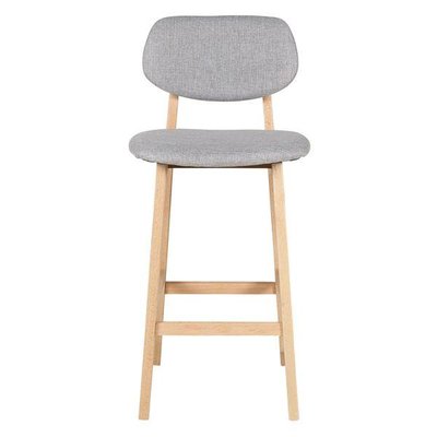 Chaise plan de travail  bandeau en tissu noir et pieds chêne Hana ZAGO