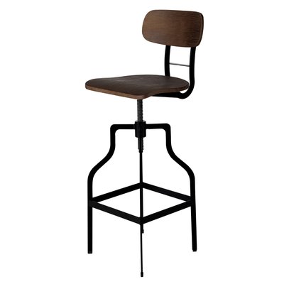 Chaise de bar vintage réglable en hauteur 66/85 cm en bois (à l'unité) - RETRO RENDEZ-VOUS DÉCO