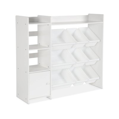 Meuble de rangement enfant 9 bacs de rangement 4 étagères 1 porte SORA SWEEEK