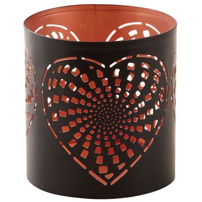 Photophore Coeur Noir Et Or AUBRY GASPARD
