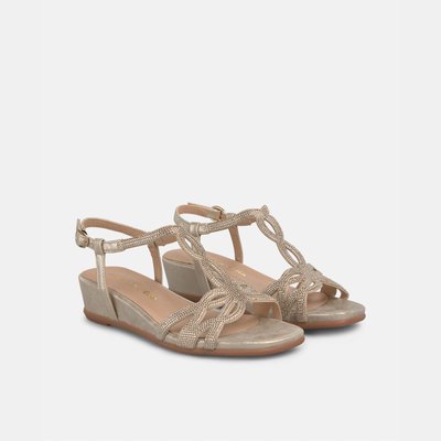 Sandales compensées avec détails brillants sur les brides ALMA EN PENA