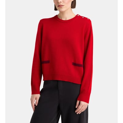 Pull droit feddie boutons bijoux cachemire GALERIES LAFAYETTE