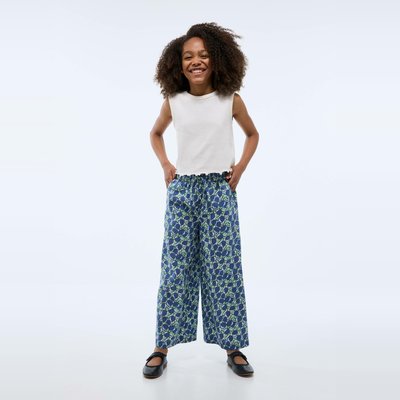 Pantalon fluide imprimé en coton MONOPRIX