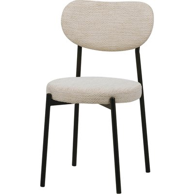 Chaise design naturel assise confortable en métal et tissu RECOLLECTION