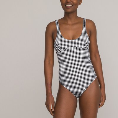 Maillot de bain 1 pièce nageur, imprimé vichy LA REDOUTE COLLECTIONS