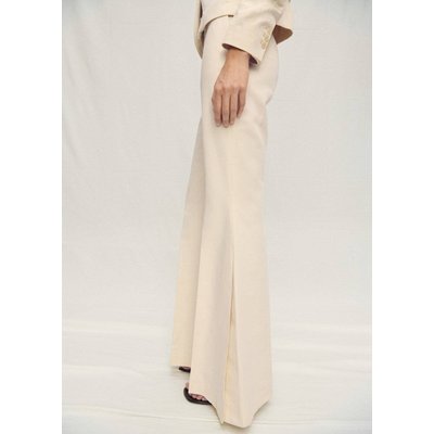 Pantalon de costume évasé en lin mélangé MANGO