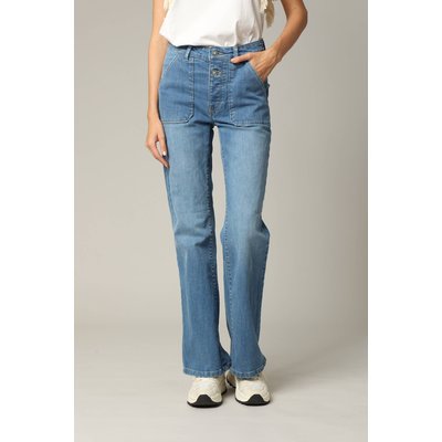 Jean flare en denim bleu avec braguette à fermeture à glissière RIO DEELUXE