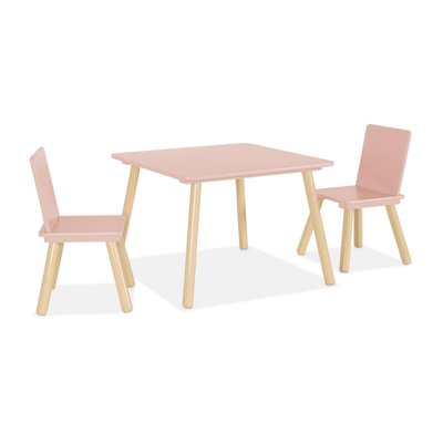 Table carrée enfant bois de pin 2 chaises JUDITH SWEEEK