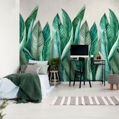 Papier peint feuilles de bananier HEXOA