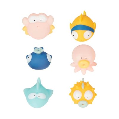 Lot de 6 jouets de bain rigolos splash pastel BADABULLE