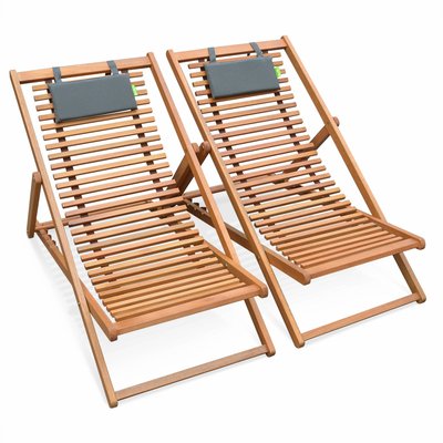 Chilienne bois d'eucalyptus multi positions (lot de 2) BILBAO SWEEEK