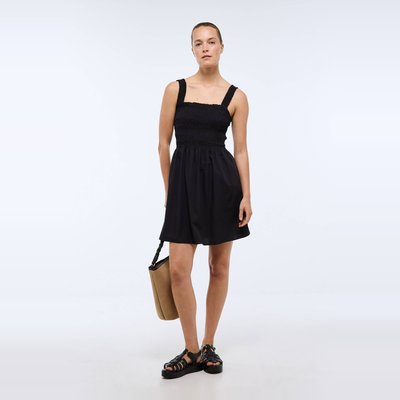 Robe courte smockée en coton BIO GOTS MONOPRIX