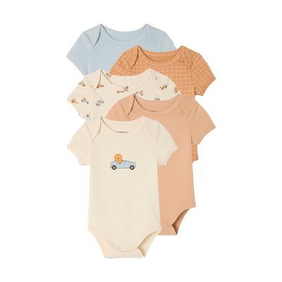Lot de 5 bodies naissance manches courtes VERTBAUDET