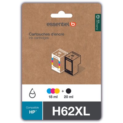 Cartouche d'encre H62 XL Noir + 3 couleurs ESSENTIEL B
