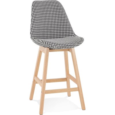 Tabouret en bois, tissu pied de poule, Moriss mini KOKOON DESIGN