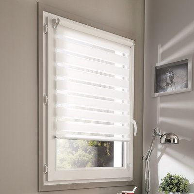 Store enrouleur jour nuit basique sans percer h160cm MADECOSTORE
