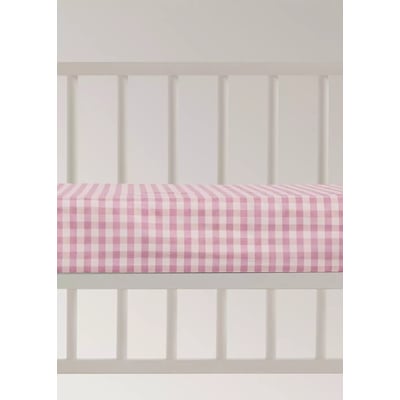 Drap-housse berceau coton carreaux vichy MANGO HOME