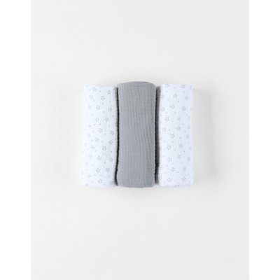 Lot de 3 langes floral en mousseline 70 x 70, NOUKIE'S