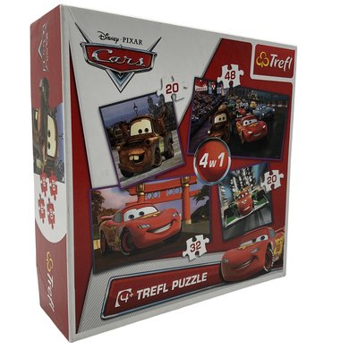 4 Puzzles 2x20/32/48 pièces Cars Disney Pixar - Bon état TREFL
