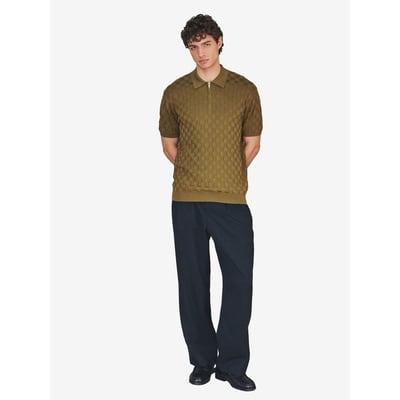 Polo regular zippé manches courtes à damier NEXT