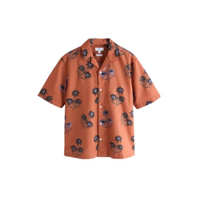 Chemise en lin à manches courtes et motif NEXT
