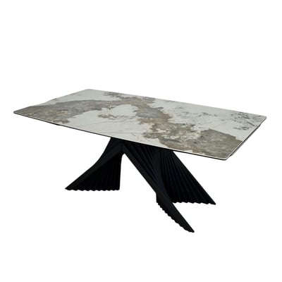 Table extensible céramique - pied origami 180-280 cm LOMBARDIE PIER IMPORT