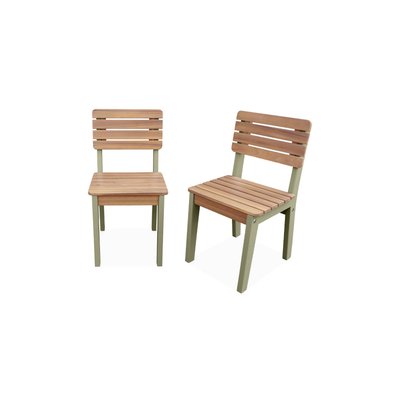Chaise bois pour enfant intérieur/extérieur, salon de jardin enfant bois d'acacia (lot de 2) CAROLINE SWEEEK