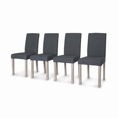 Chaise bois d'hévéa cérusé et tissu (lot de 4) RITA SWEEEK