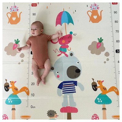 Grand tapis d'éveil réversible voitures / animaux TINEO