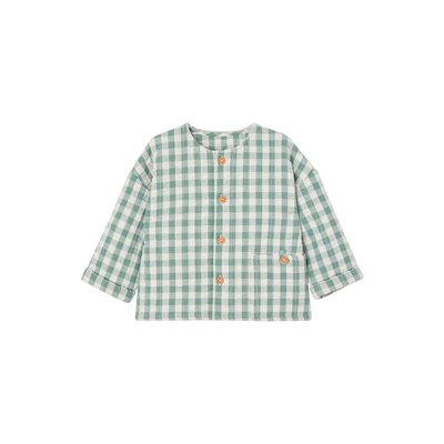 Cardigan seersucker à carreaux naissance VERTBAUDET