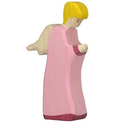 Figurine Crèche de Noël - Ange debout rose HOLZTIGER