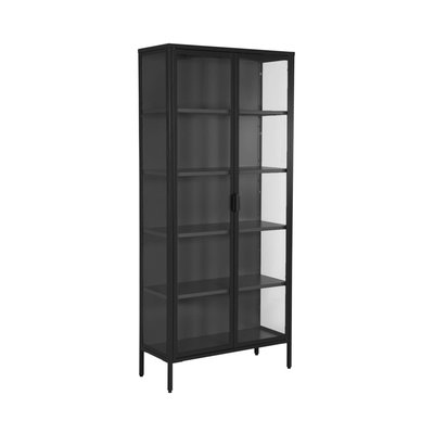 Buffet, vaisselier acier et verre trempé 2 portes 180cm ARKANSAS SWEEEK