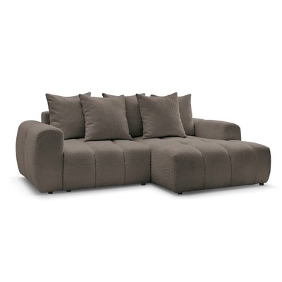 Canapé d'angle convertible 3 places en tissu bouclette, ROXELANE BOBOCHIC