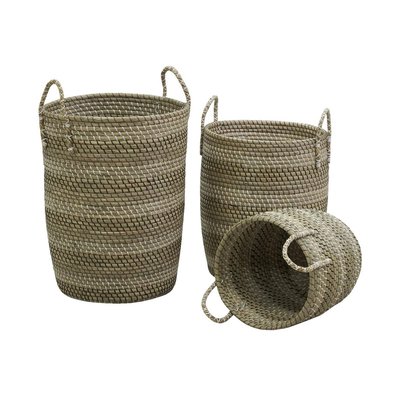Paniers à linge tressés en jonc de mer (Lot de 3) AUBRY GASPARD