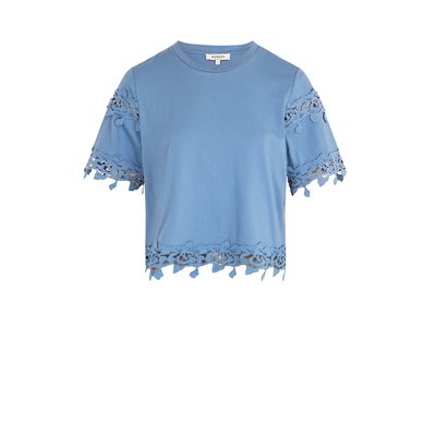 Short Sleeve T-Shirt with Guipure Detail MORGAN