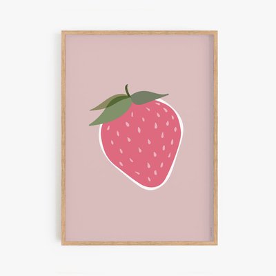 My pretty strawberry, affiche seule 30x40cm COTTON BIRD