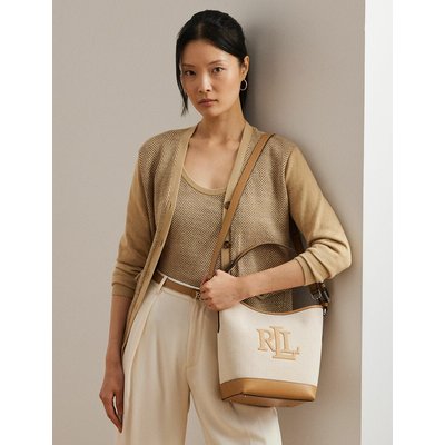 Sac seau moyen à bandoulière, toile et cuir WITLEY LAUREN RALPH LAUREN