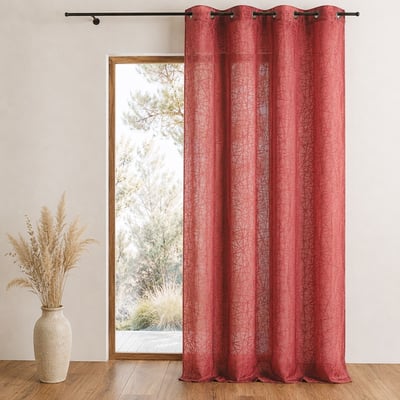 Rideau en jacquard à imprimés et à rayures verticales HOME MAISON